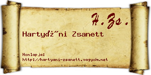 Hartyáni Zsanett névjegykártya